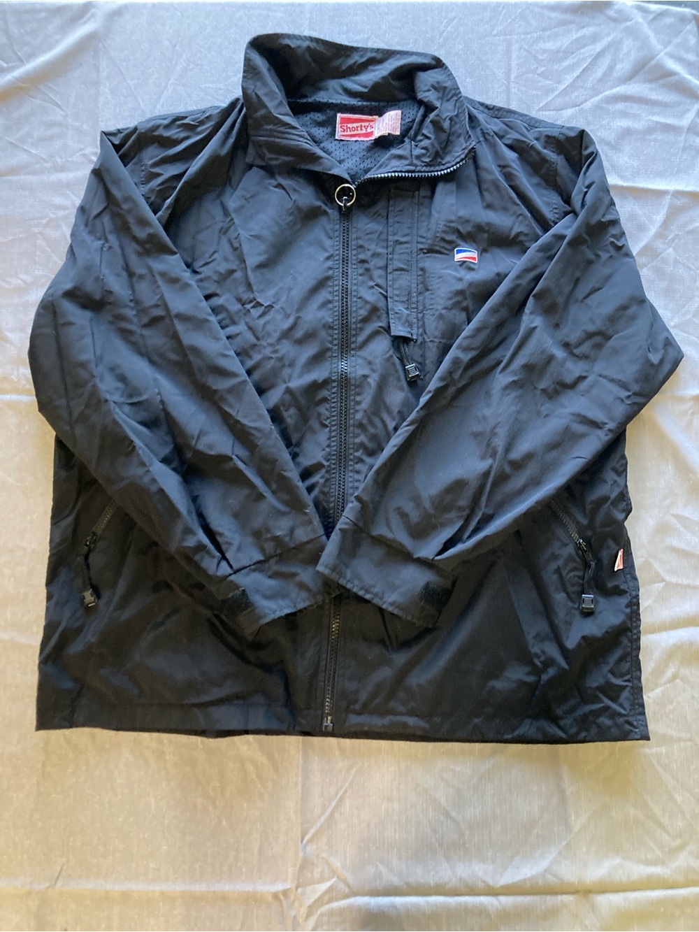 Vintage Shorty’s skateboard Jacket Black Retro Y2K Skater windbreaker